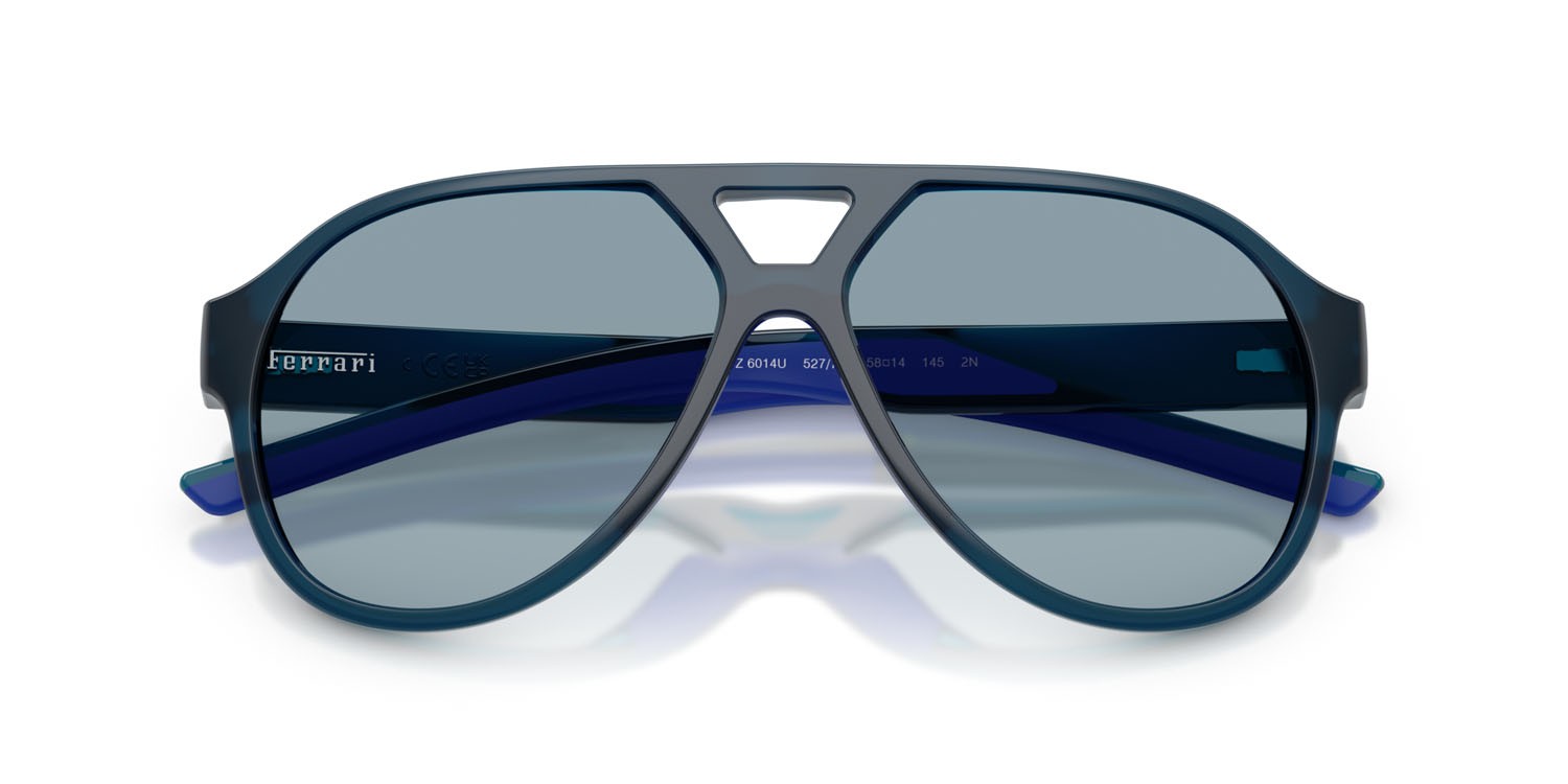 Occhiali da sole Ferrari Scuderia FZ 6014U (527/72) colore blu opale forma aviator lenti azzurro