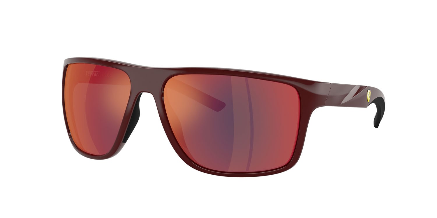 Occhiali da sole Ferrari Scuderia FZ 6015U (525/6P) colore rosso bordeaux forma quadrato lenti nero rosso a specchio