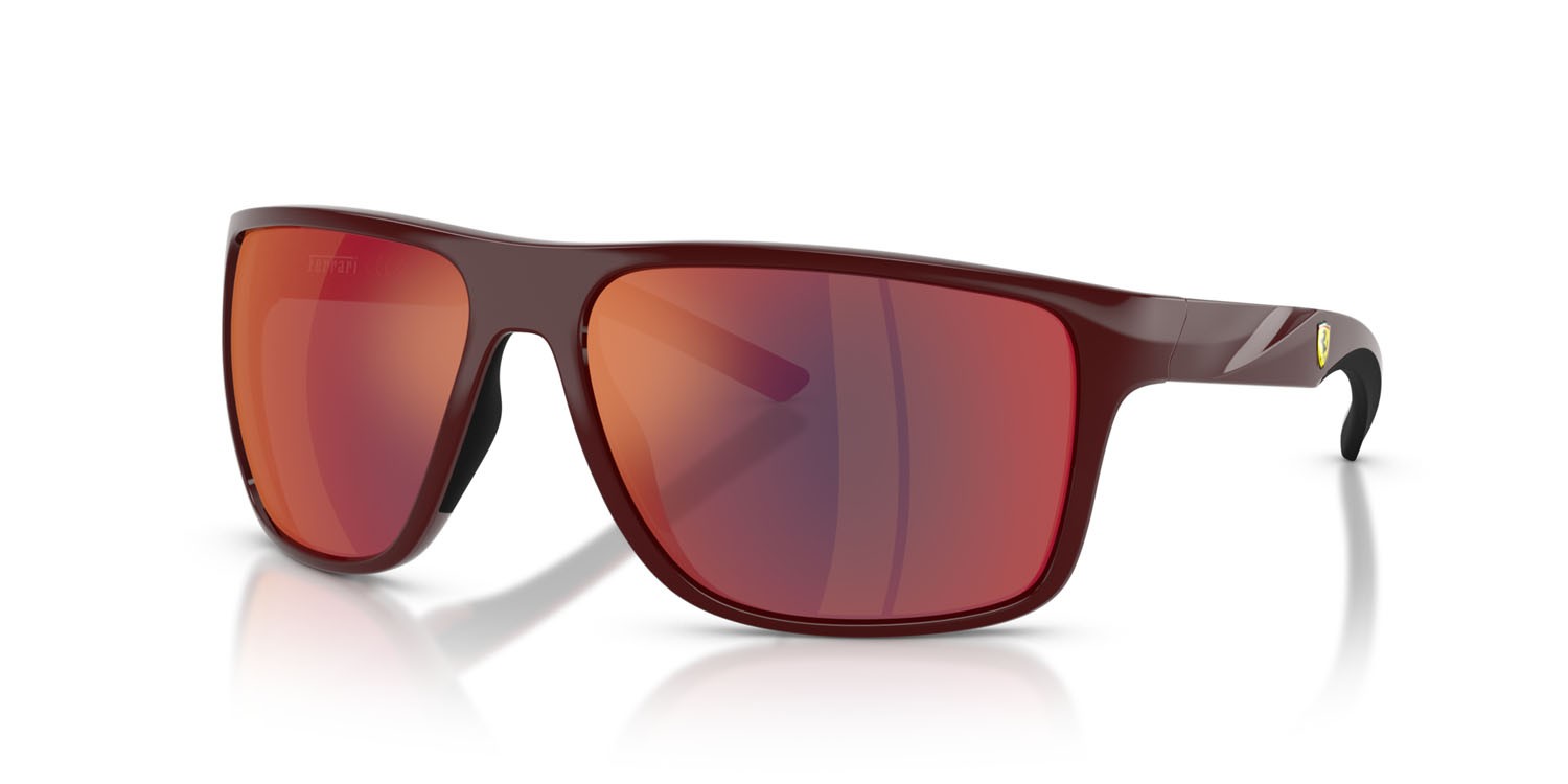 Occhiali da sole Ferrari Scuderia FZ 6015U (525/6P) colore rosso bordeaux forma quadrato lenti nero rosso a specchio