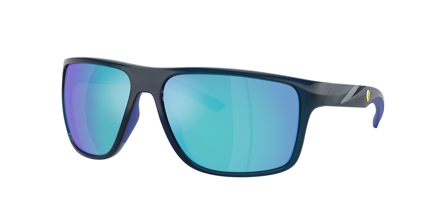 Occhiali da sole Ferrari Scuderia FZ 6015U (527/25) colore blu opale forma quadrato lenti blu specchiato