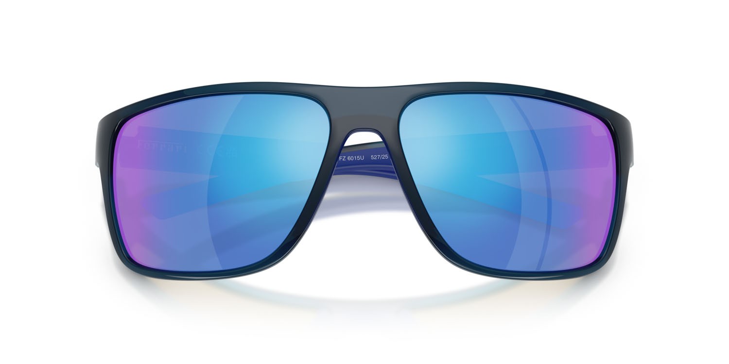 Occhiali da sole Ferrari Scuderia FZ 6015U (527/25) colore blu opale forma quadrato lenti blu specchiato
