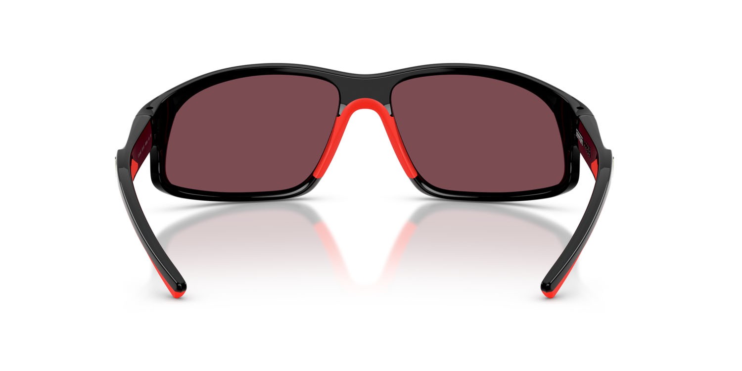 Occhiali da sole Ferrari Scuderia FZ 6016U (501/1E) colore nero forma irregolare lenti rosso ferrari esclusivo