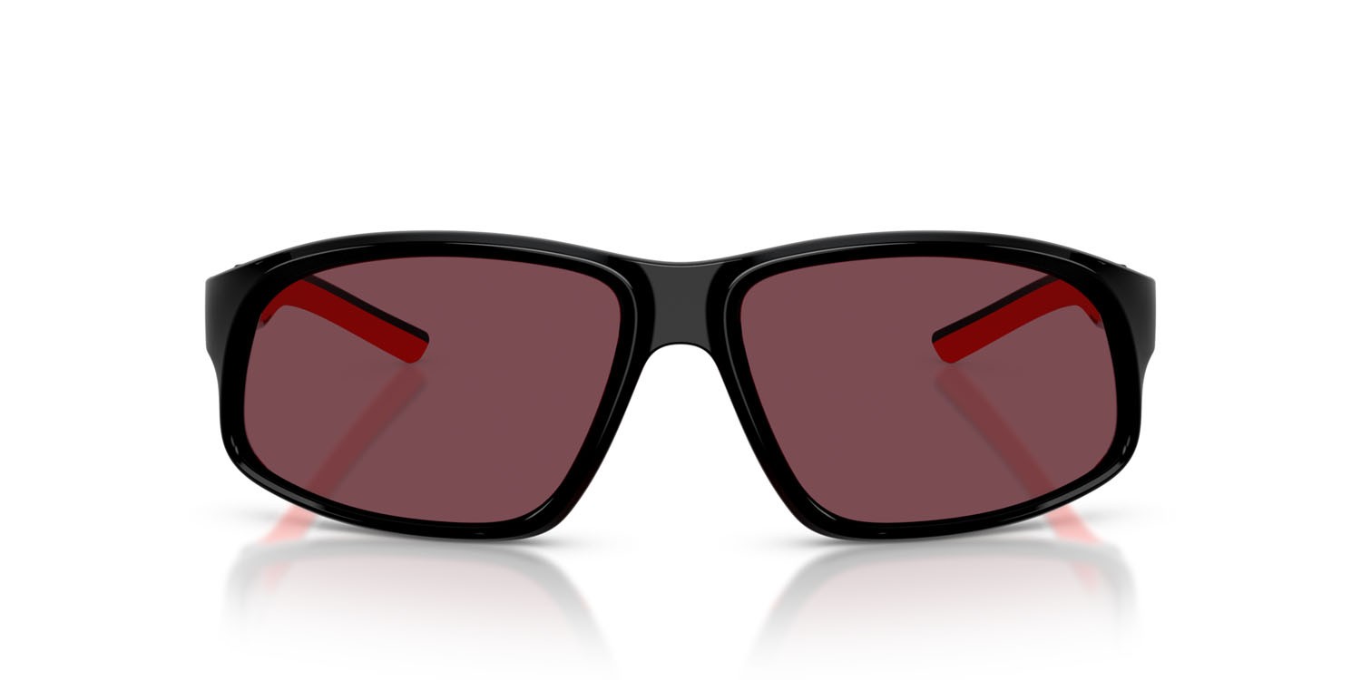 Occhiali da sole Ferrari Scuderia FZ 6016U (501/1E) colore nero forma irregolare lenti rosso ferrari esclusivo
