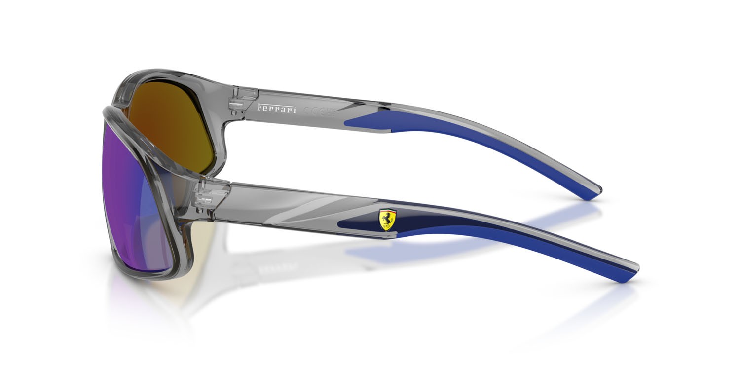 Occhiali da sole Ferrari Scuderia FZ 6016U (524/25) colore grigio opale forma irregolare lenti blu specchiato