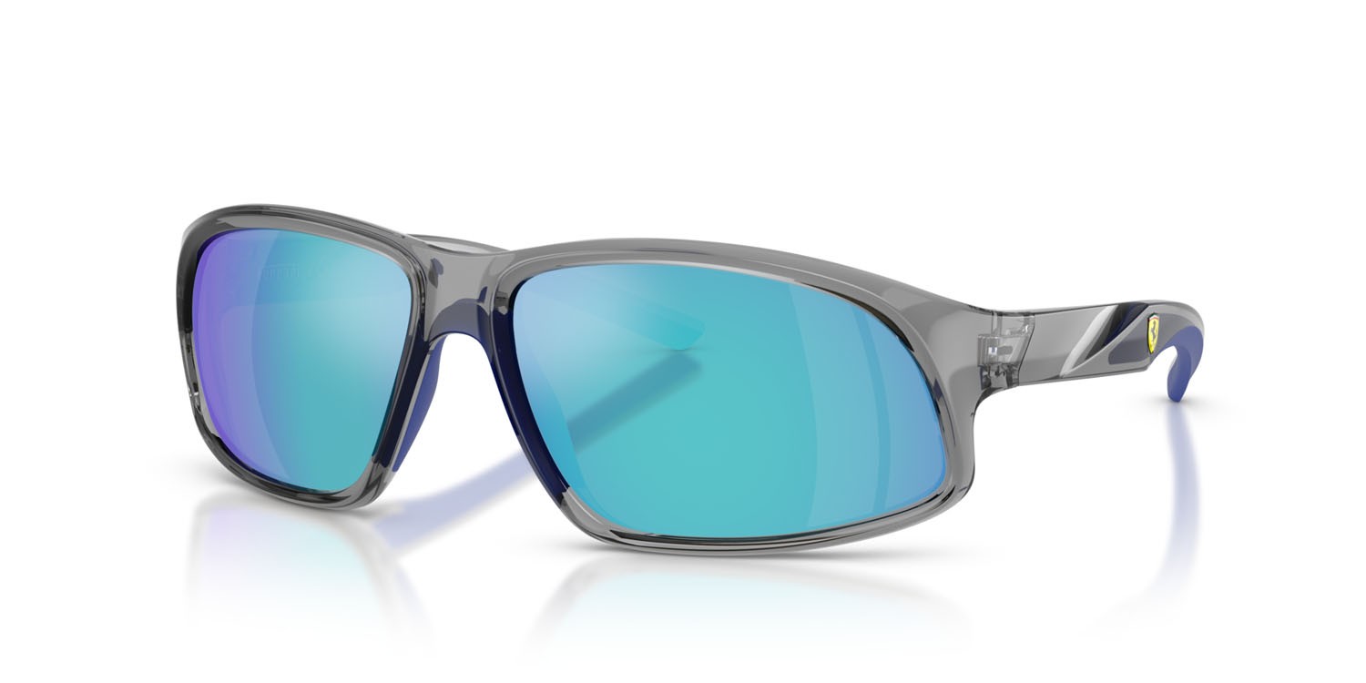 Occhiali da sole Ferrari Scuderia FZ 6016U (524/25) colore grigio opale forma irregolare lenti blu specchiato