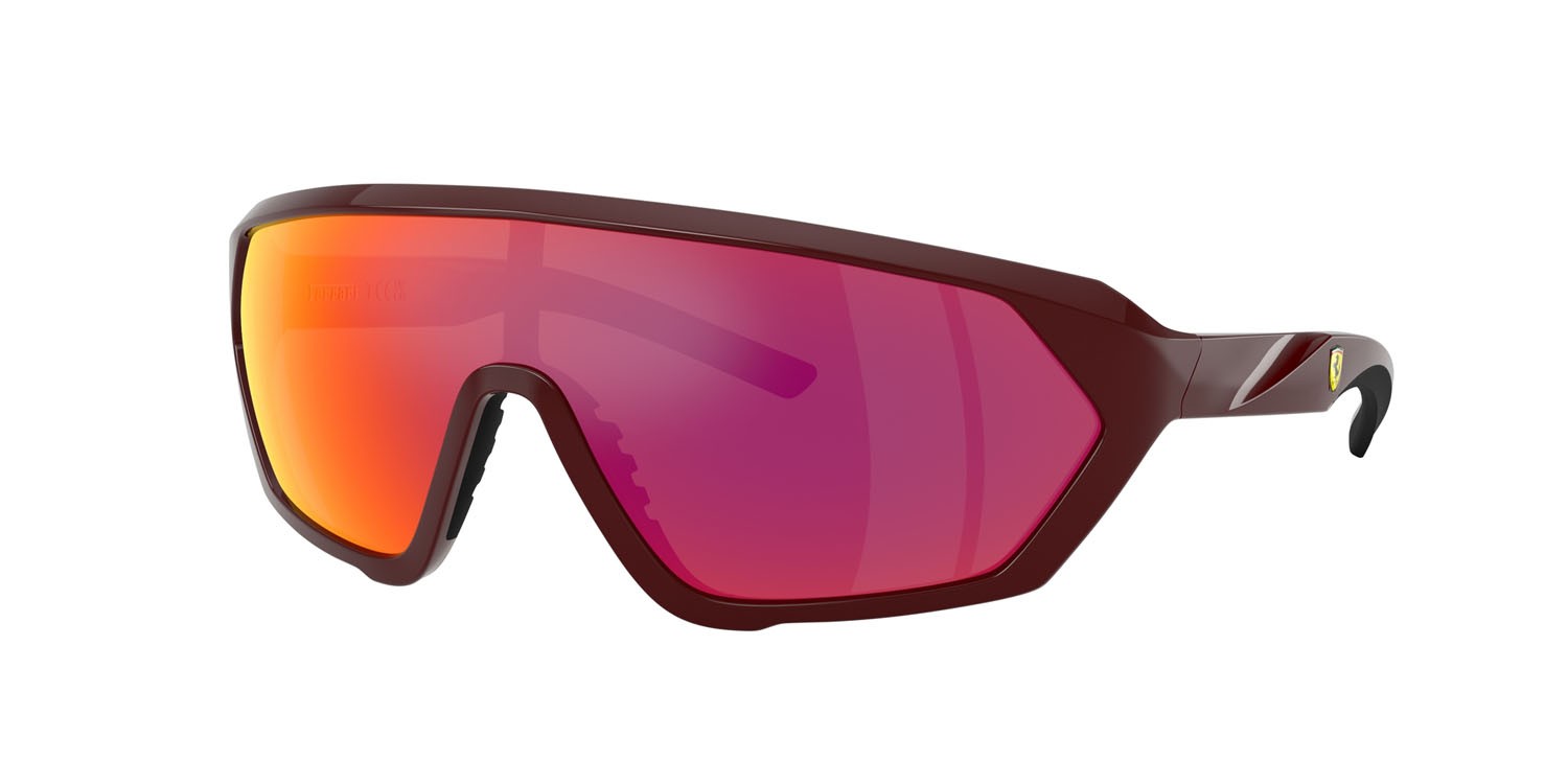 Occhiali da sole Ferrari Scuderia FZ 6017U (525/6Q) colore rosso bordeaux forma quadrato lenti red gold mirror