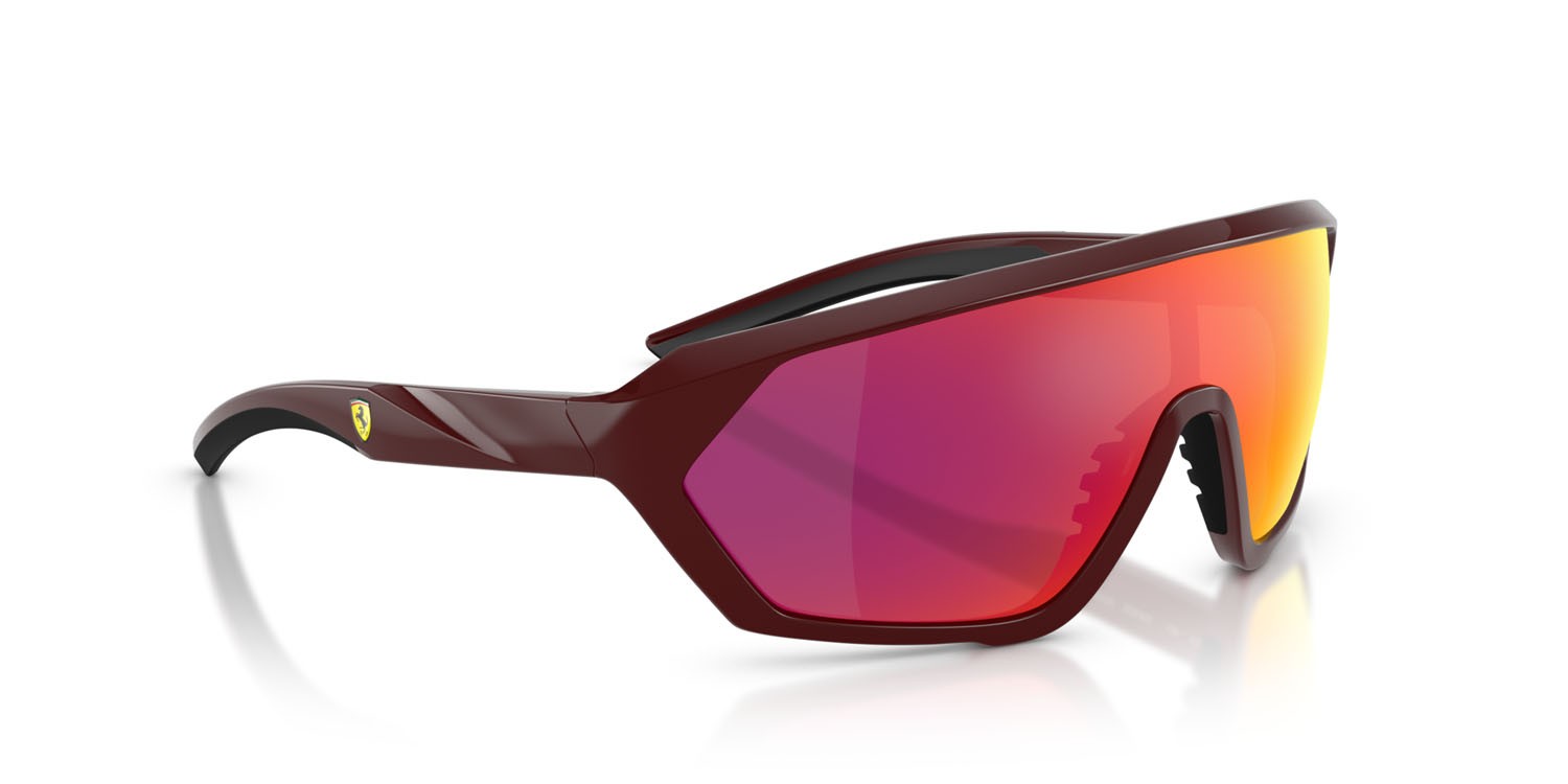 Occhiali da sole Ferrari Scuderia FZ 6017U (525/6Q) colore rosso bordeaux forma quadrato lenti red gold mirror