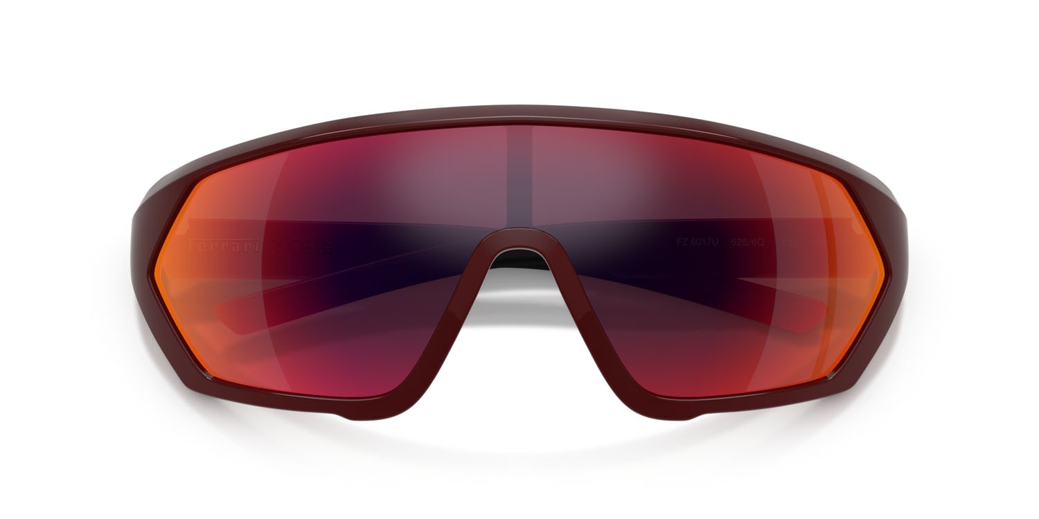 Occhiali da sole Ferrari Scuderia FZ 6017U (525/6Q) colore rosso bordeaux forma quadrato lenti red gold mirror
