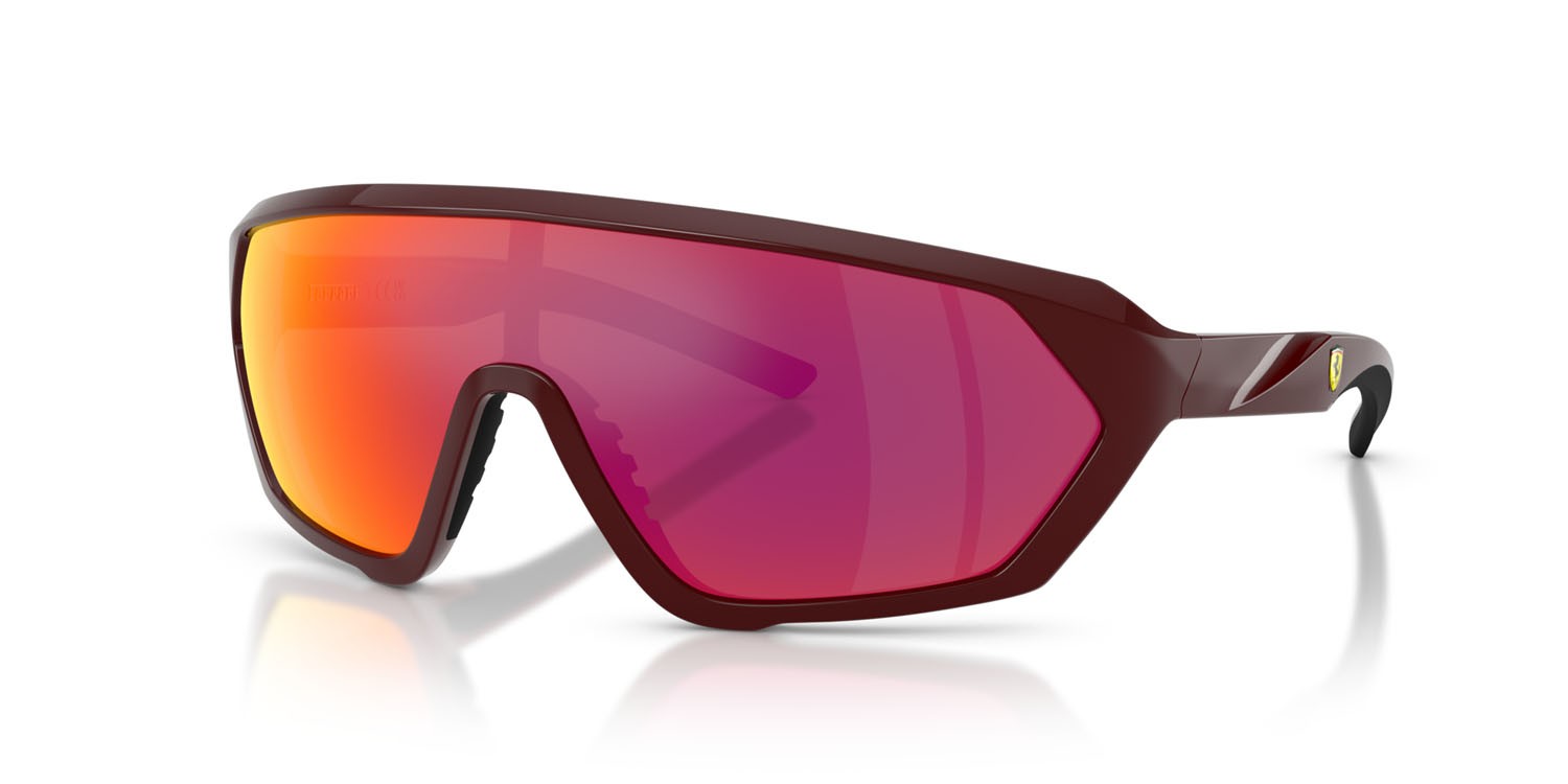 Occhiali da sole Ferrari Scuderia FZ 6017U (525/6Q) colore rosso bordeaux forma quadrato lenti red gold mirror