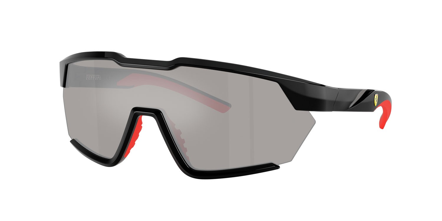Occhiali da sole Ferrari Scuderia FZ 6018U (501/6G) colore nero forma irregolare lenti specchiata grigia