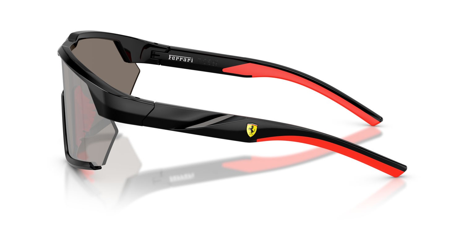 Occhiali da sole Ferrari Scuderia FZ 6018U (501/6G) colore nero forma irregolare lenti specchiata grigia