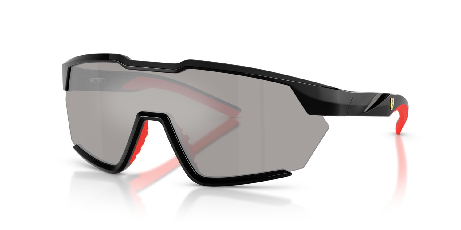 Occhiali da sole Ferrari Scuderia FZ 6018U (501/6G) colore nero forma irregolare lenti specchiata grigia