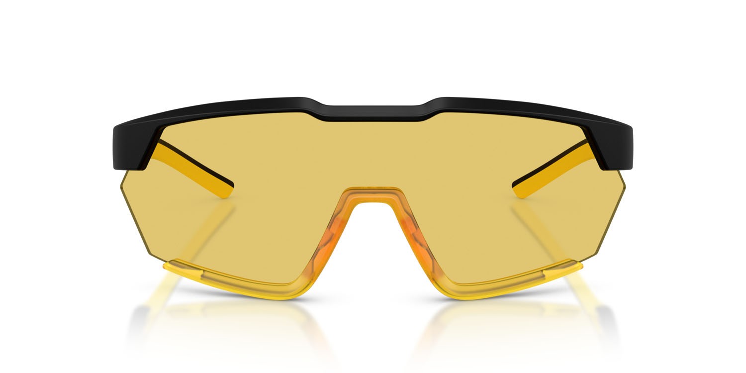 Occhiali da sole Ferrari Scuderia FZ 6018U (504/V9) colore nero opaco/giallo forma irregolare lenti giallo