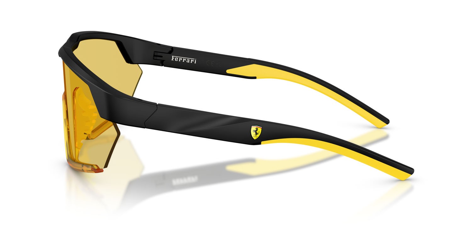 Occhiali da sole Ferrari Scuderia FZ 6018U (504/V9) colore nero opaco/giallo forma irregolare lenti giallo