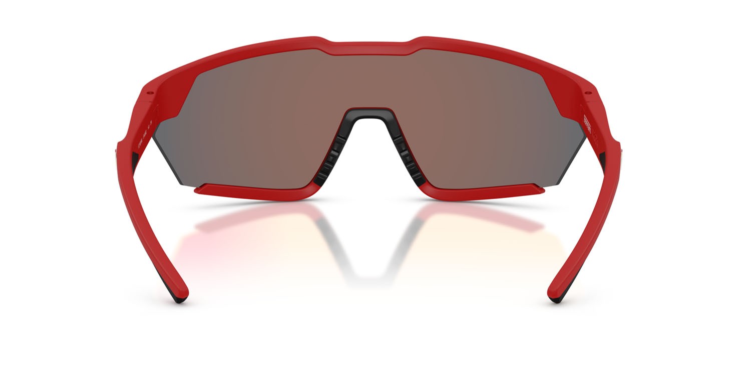 Occhiali da sole Ferrari Scuderia FZ 6018U (514/6Q) colore rosso opaco forma irregolare lenti oro a specchio