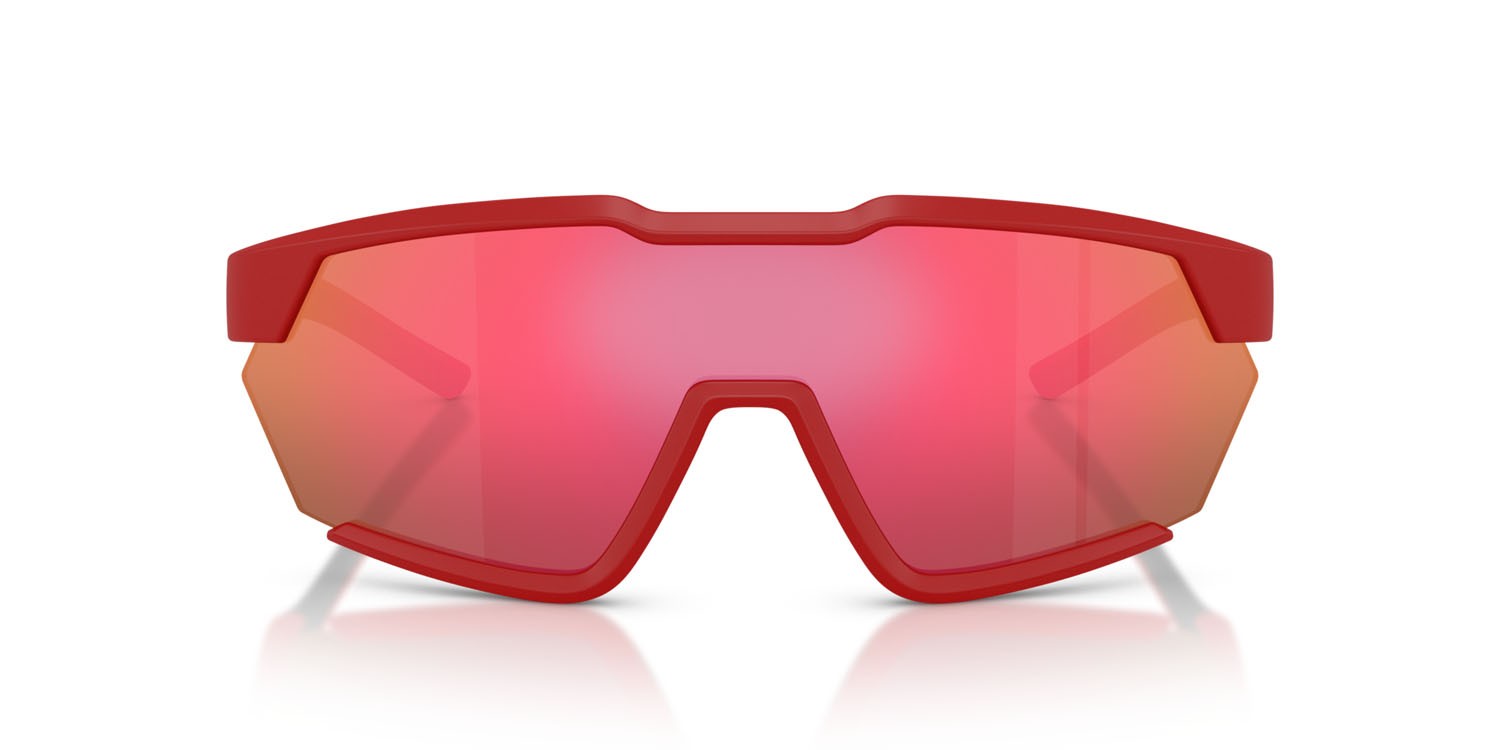 Occhiali da sole Ferrari Scuderia FZ 6018U (514/6Q) colore rosso opaco forma irregolare lenti oro a specchio