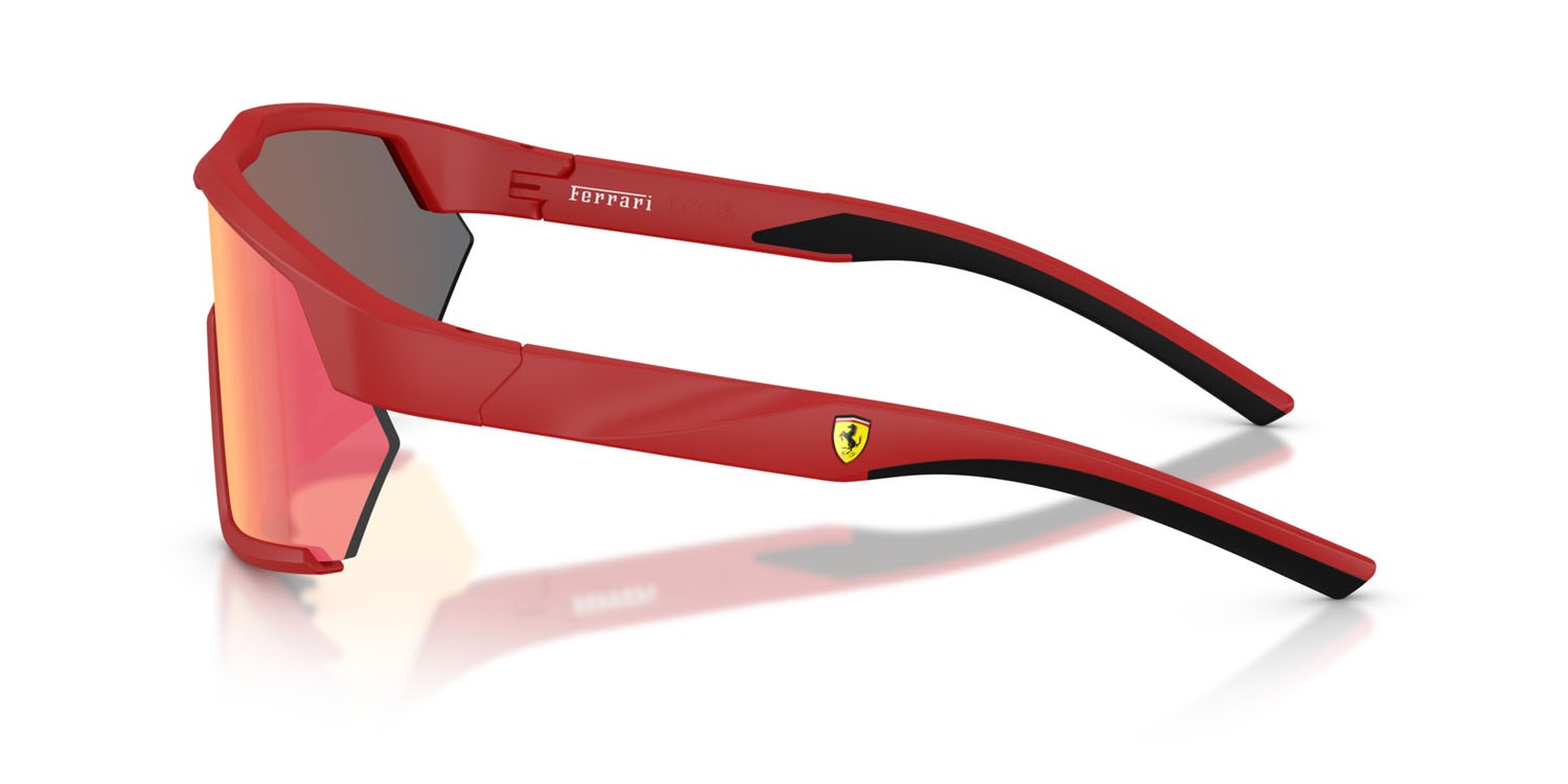 Occhiali da sole Ferrari Scuderia FZ 6018U (514/6Q) colore rosso opaco forma irregolare lenti oro a specchio