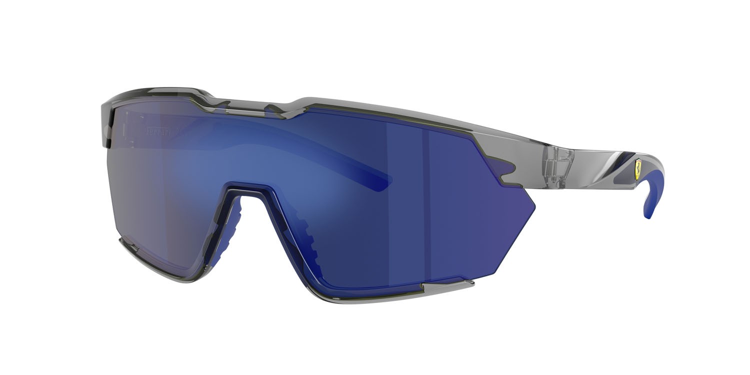 Occhiali da sole Ferrari Scuderia FZ 6018U (524/87) colore grigio opale forma irregolare lenti blu specchiato