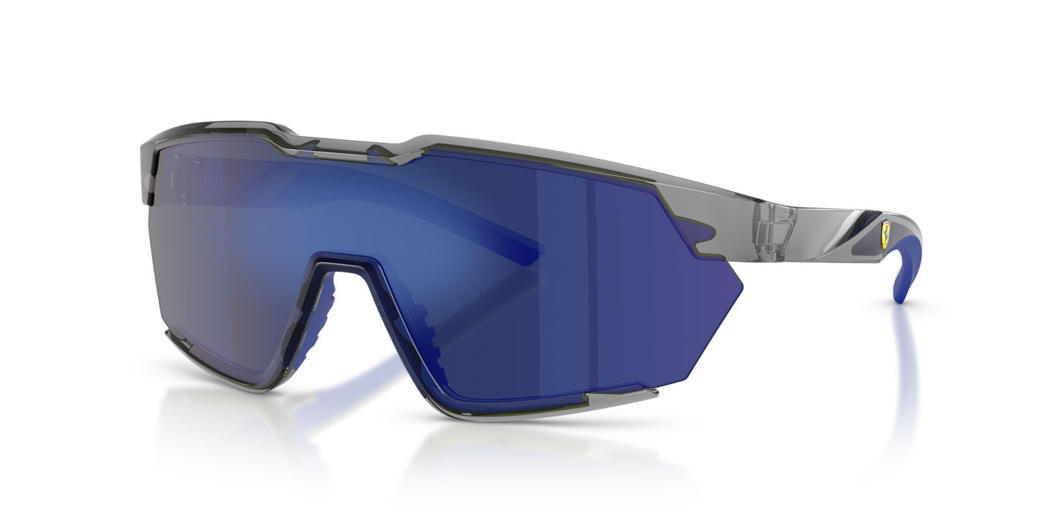 Occhiali da sole Ferrari Scuderia FZ 6018U (524/87) colore grigio opale forma irregolare lenti blu specchiato
