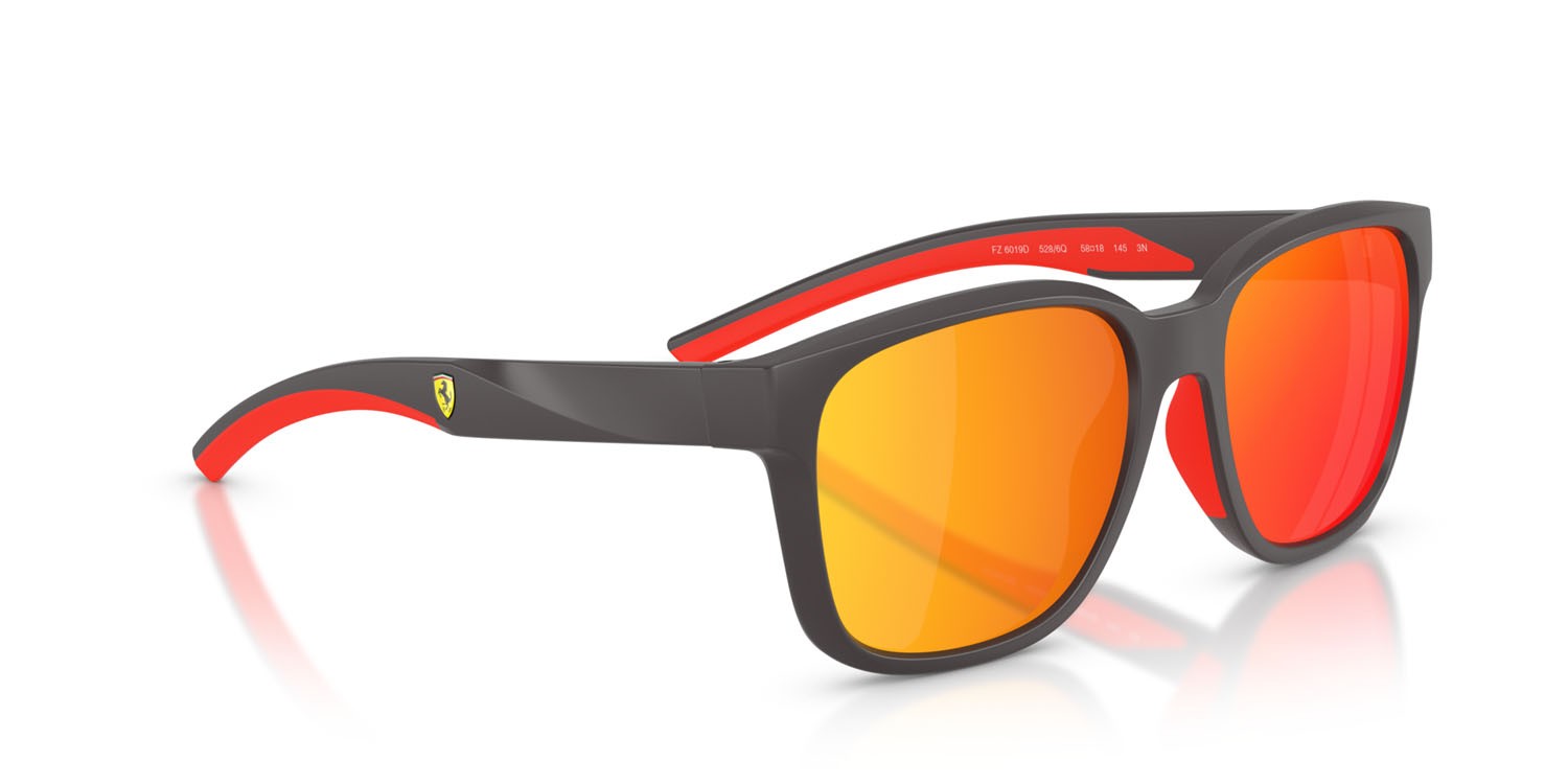 Occhiali da sole Ferrari Scuderia FZ 6019D (528/6Q) colore grigio opaco forma quadrato lenti red gold mirror