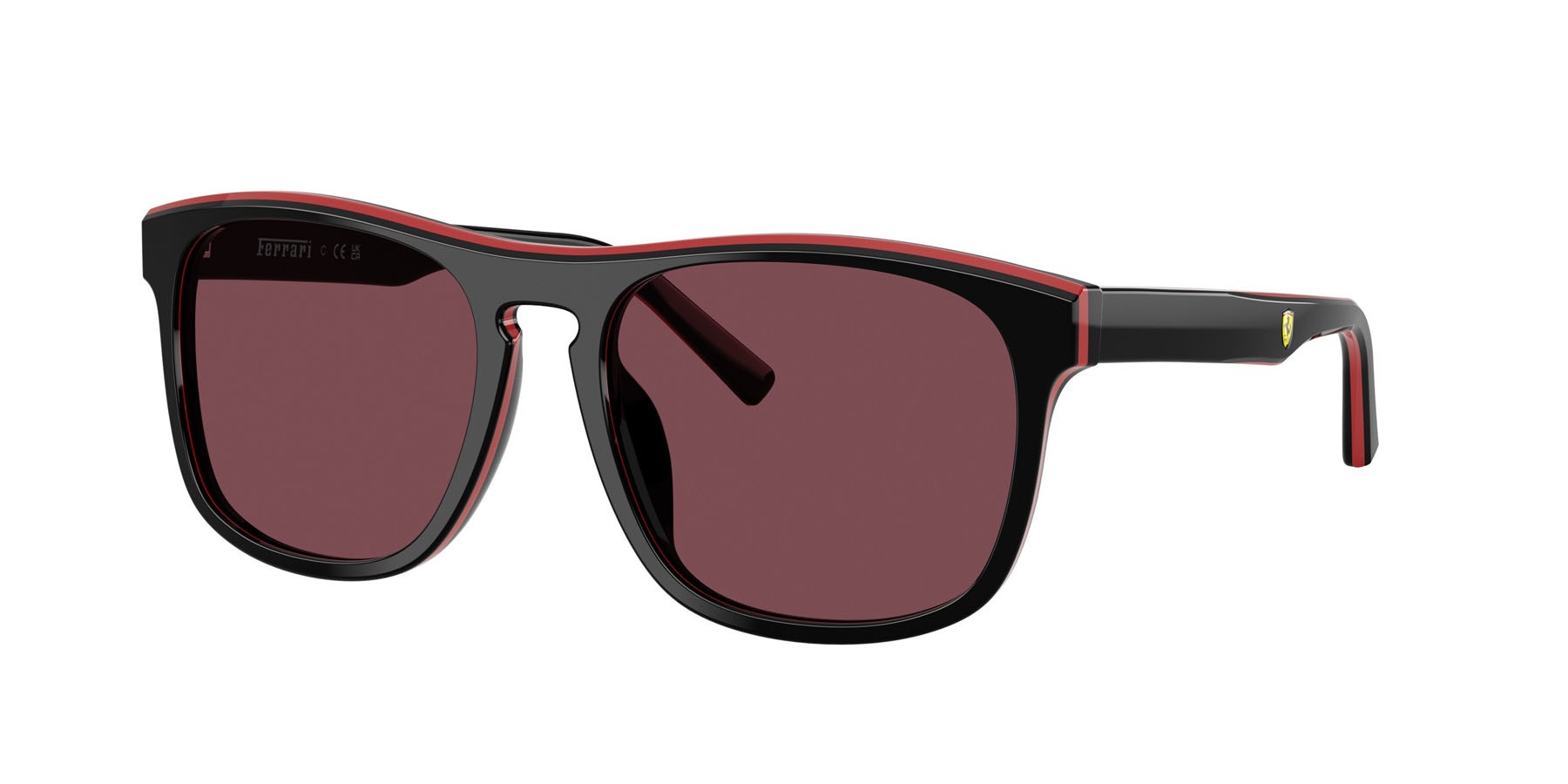 Occhiali da sole Ferrari Scuderia FZ 6020U (741/1E) colore nero brillante/rosso/nero forma quadrato lenti rosso ferrari esclusivo