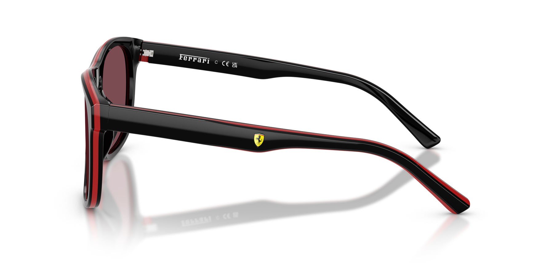 Occhiali da sole Ferrari Scuderia FZ 6020U (741/1E) colore nero brillante/rosso/nero forma quadrato lenti rosso ferrari esclusivo