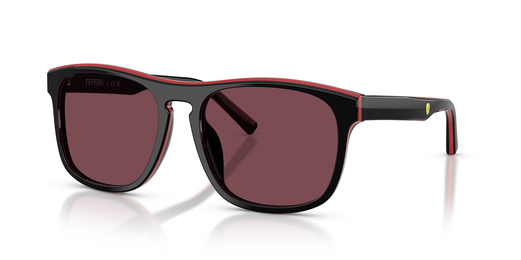 Occhiali da sole Ferrari Scuderia FZ 6020U (741/1E) colore nero brillante/rosso/nero forma quadrato lenti rosso ferrari esclusivo