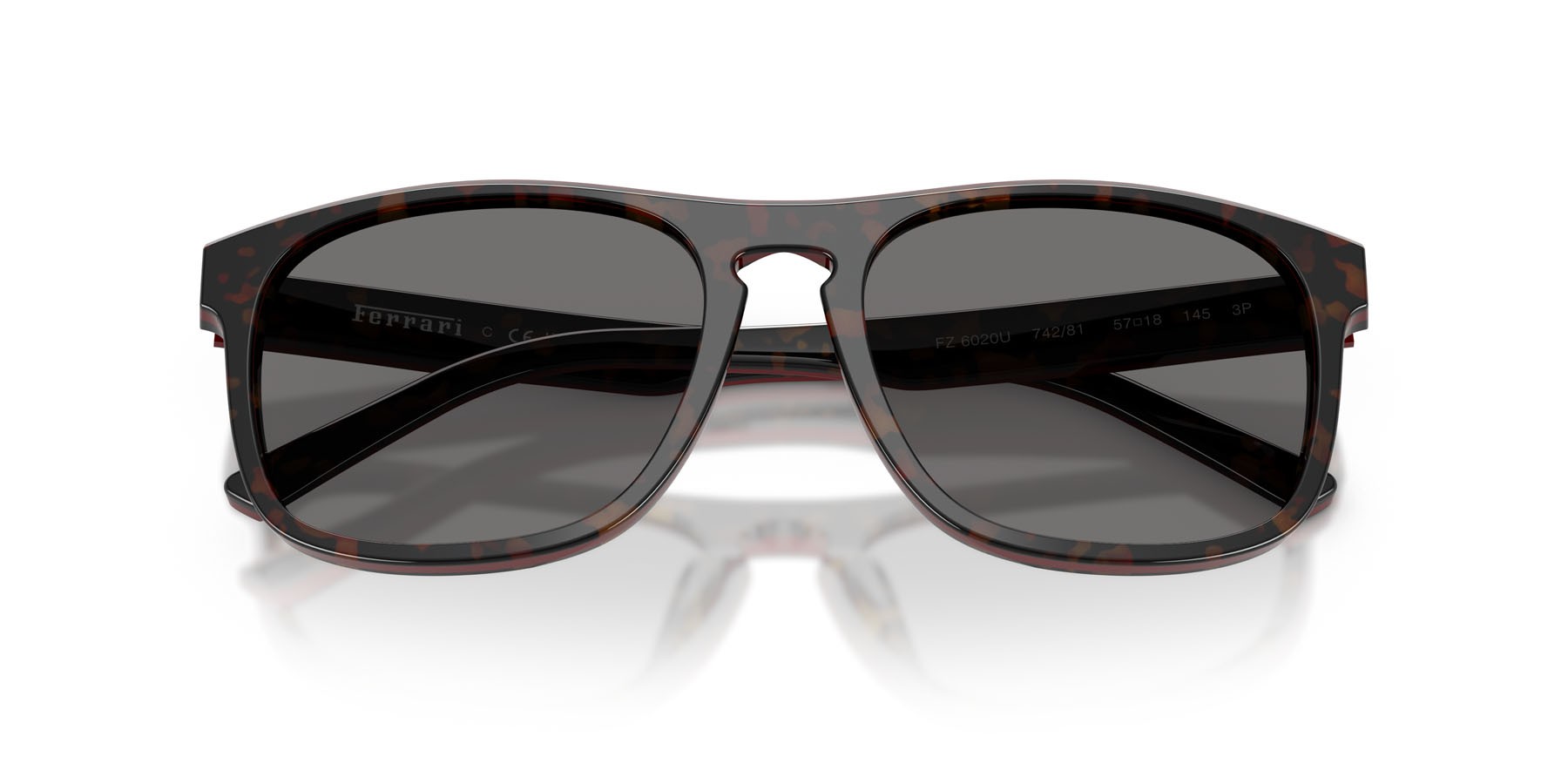Occhiali da sole Ferrari Scuderia FZ 6020U (742/81) colore havana/rosso forma quadrato lenti polar grigio scuro