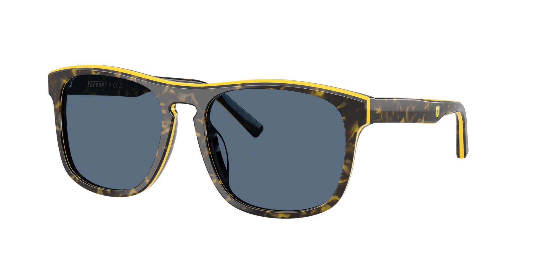Occhiali da sole Ferrari Scuderia FZ 6020U (743/80) colore grey havana/yellow forma quadrato lenti blu scuro