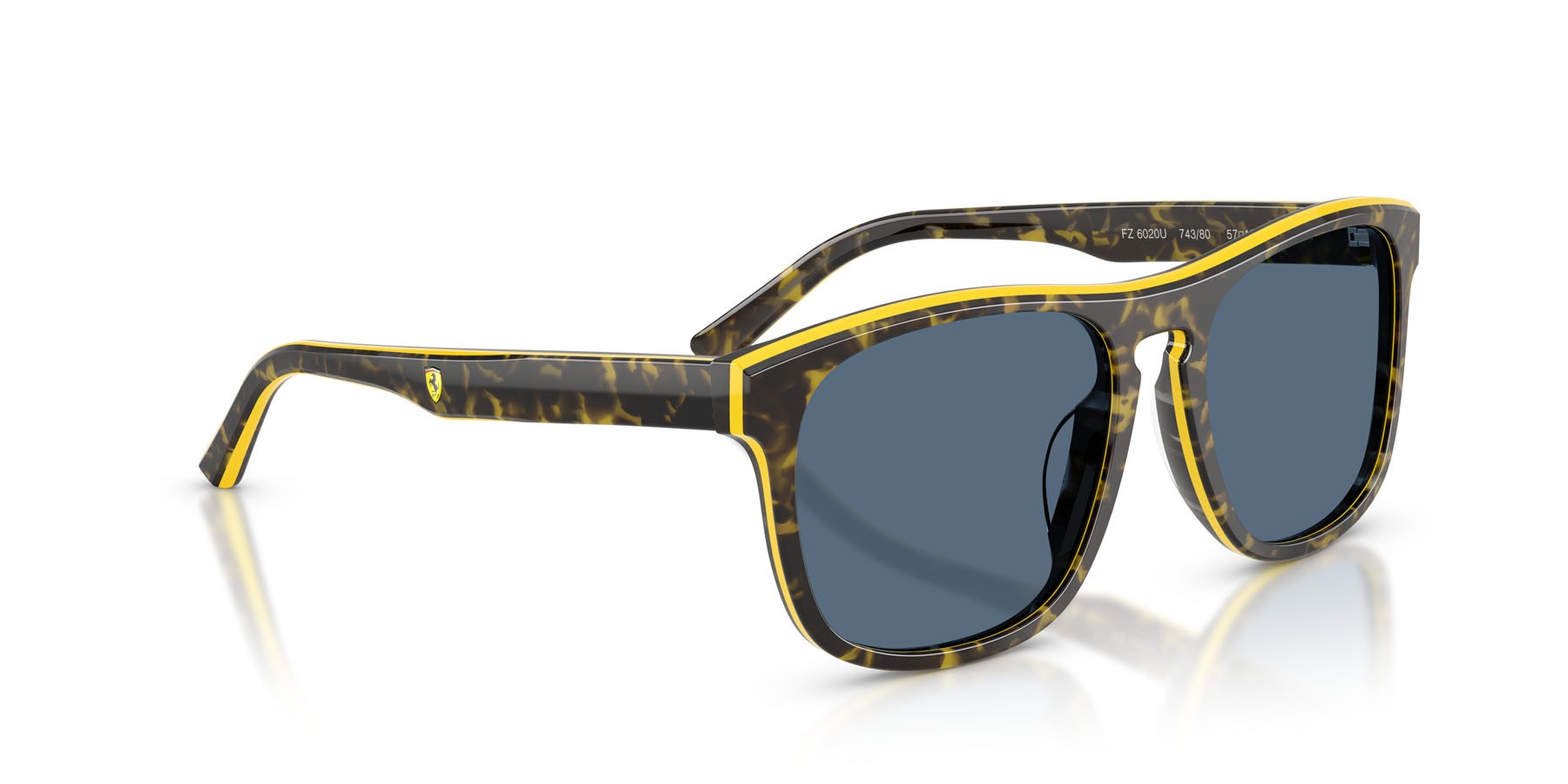 Occhiali da sole Ferrari Scuderia FZ 6020U (743/80) colore grey havana/yellow forma quadrato lenti blu scuro