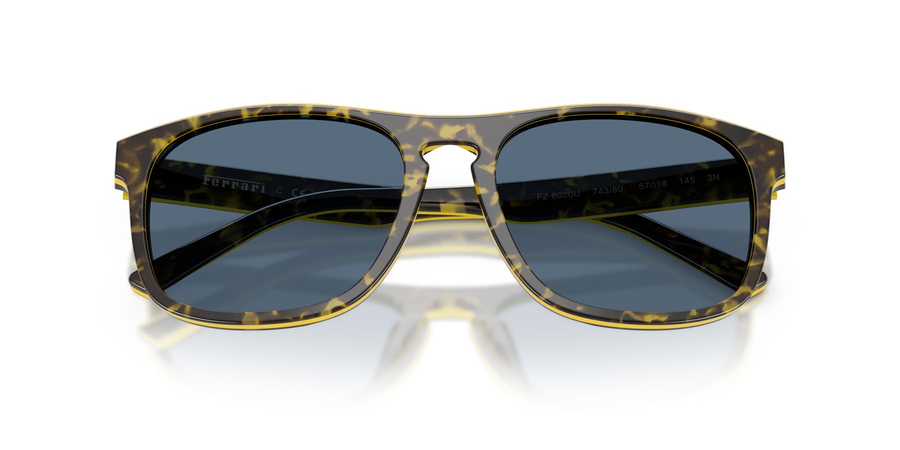Occhiali da sole Ferrari Scuderia FZ 6020U (743/80) colore grey havana/yellow forma quadrato lenti blu scuro
