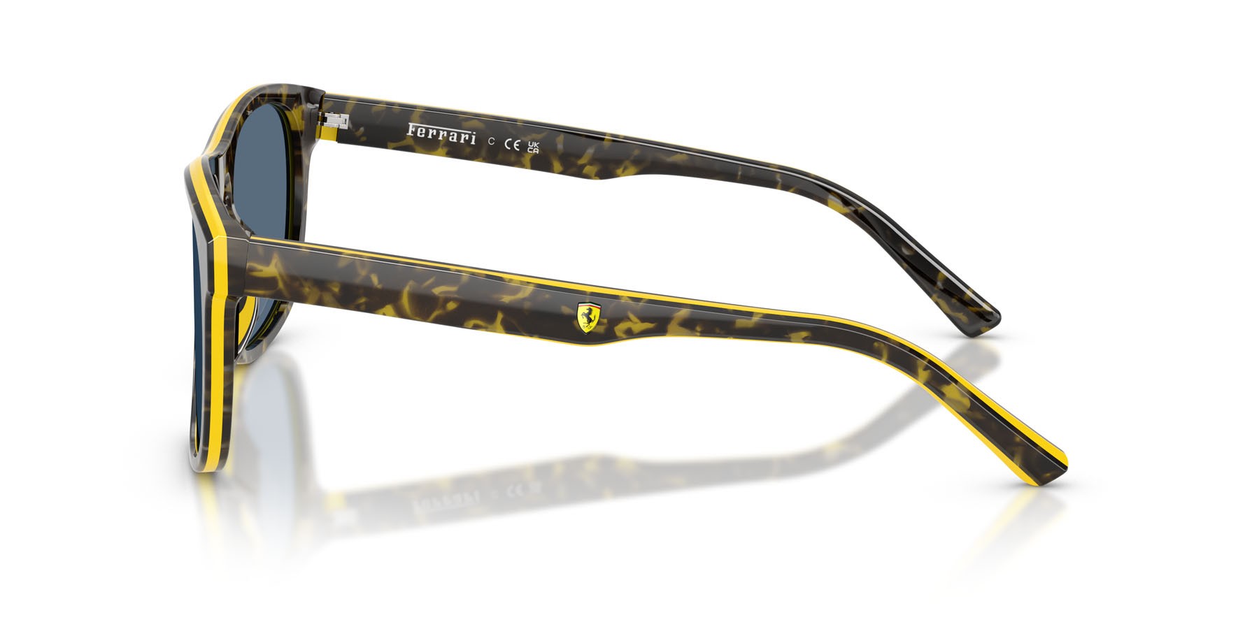 Occhiali da sole Ferrari Scuderia FZ 6020U (743/80) colore grey havana/yellow forma quadrato lenti blu scuro