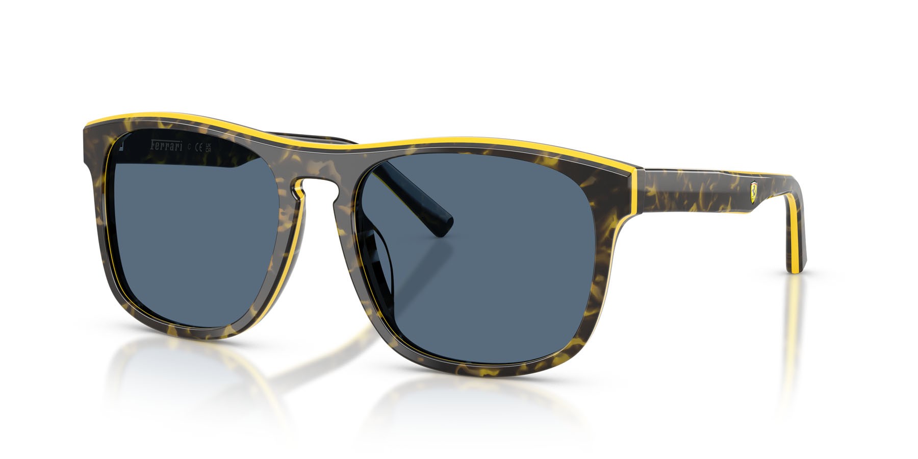 Occhiali da sole Ferrari Scuderia FZ 6020U (743/80) colore grey havana/yellow forma quadrato lenti blu scuro