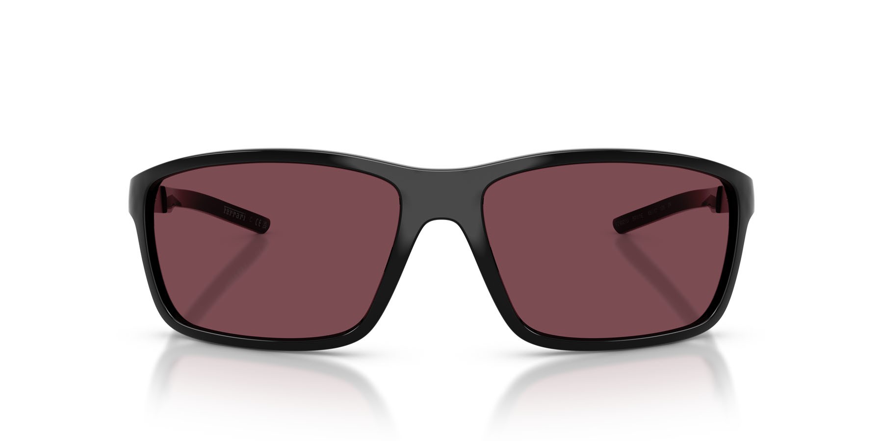 Occhiali da sole Ferrari Scuderia FZ 6021U (501/1E) colore nero lucido forma quadrato lenti rosso ferrari esclusivo