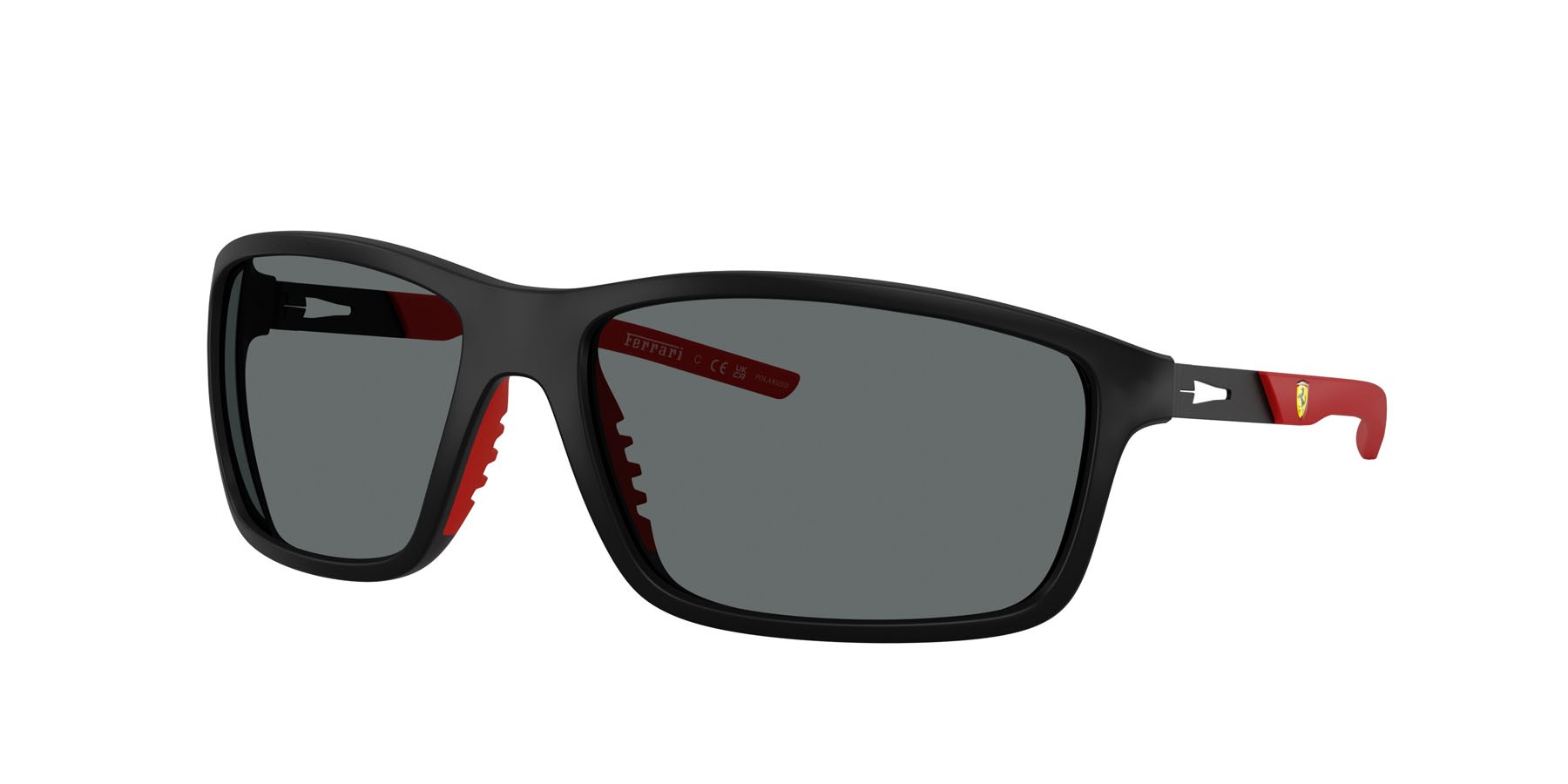 Occhiali da sole Ferrari Scuderia FZ 6021U (504/81) colore nero opaco forma quadrato lenti polar grigia