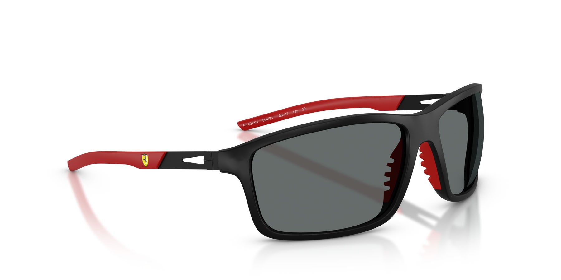 Occhiali da sole Ferrari Scuderia FZ 6021U (504/81) colore nero opaco forma quadrato lenti polar grigia