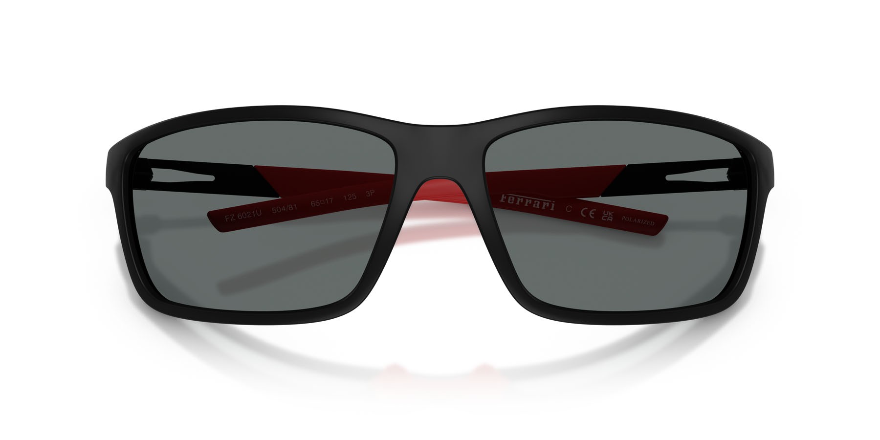 Occhiali da sole Ferrari Scuderia FZ 6021U (504/81) colore nero opaco forma quadrato lenti polar grigia