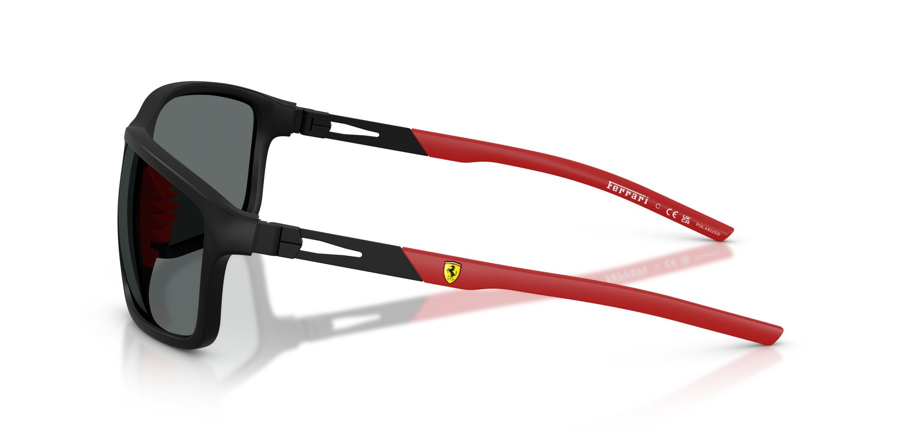 Occhiali da sole Ferrari Scuderia FZ 6021U (504/81) colore nero opaco forma quadrato lenti polar grigia