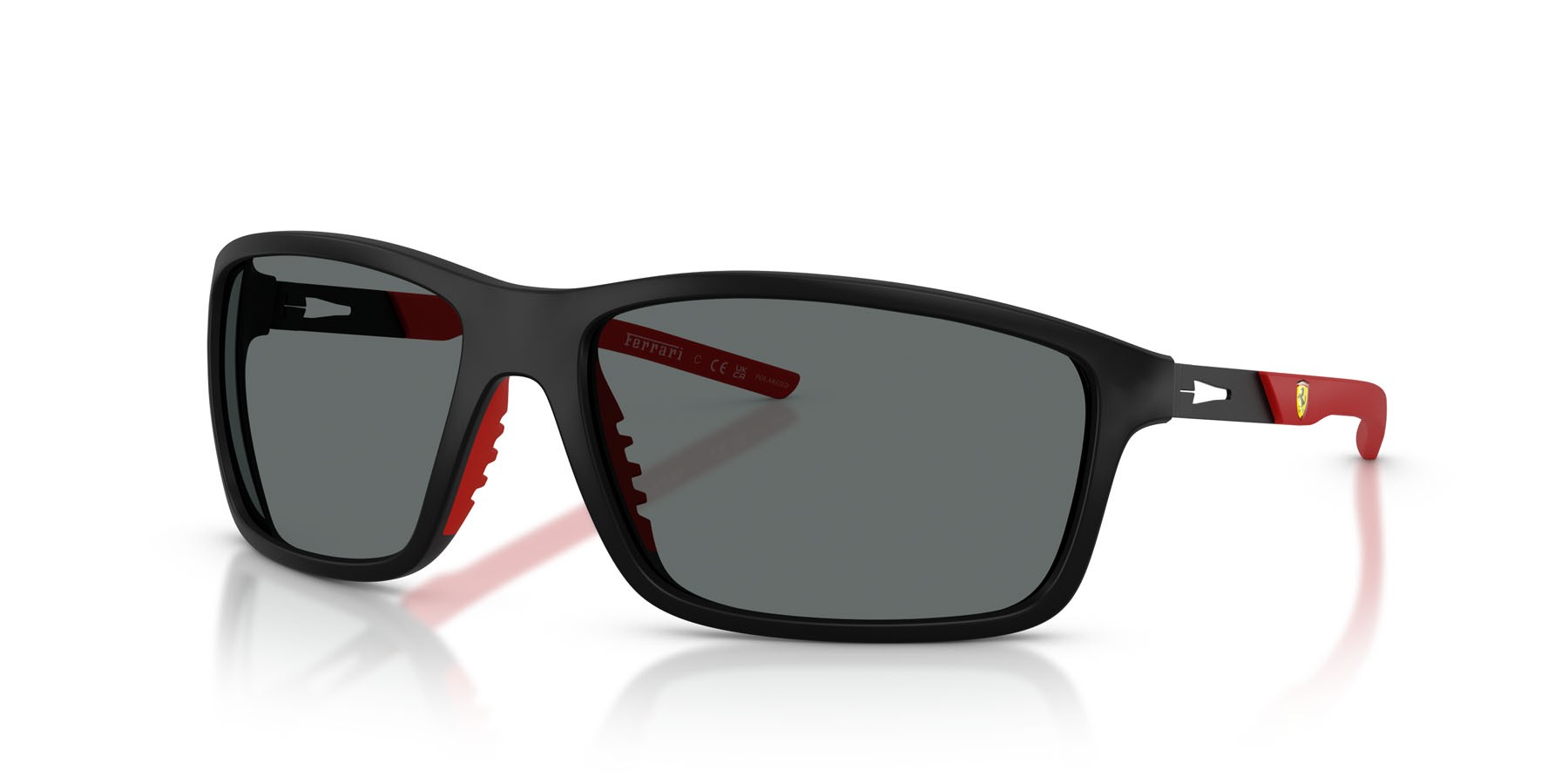 Occhiali da sole Ferrari Scuderia FZ 6021U (504/81) colore nero opaco forma quadrato lenti polar grigia