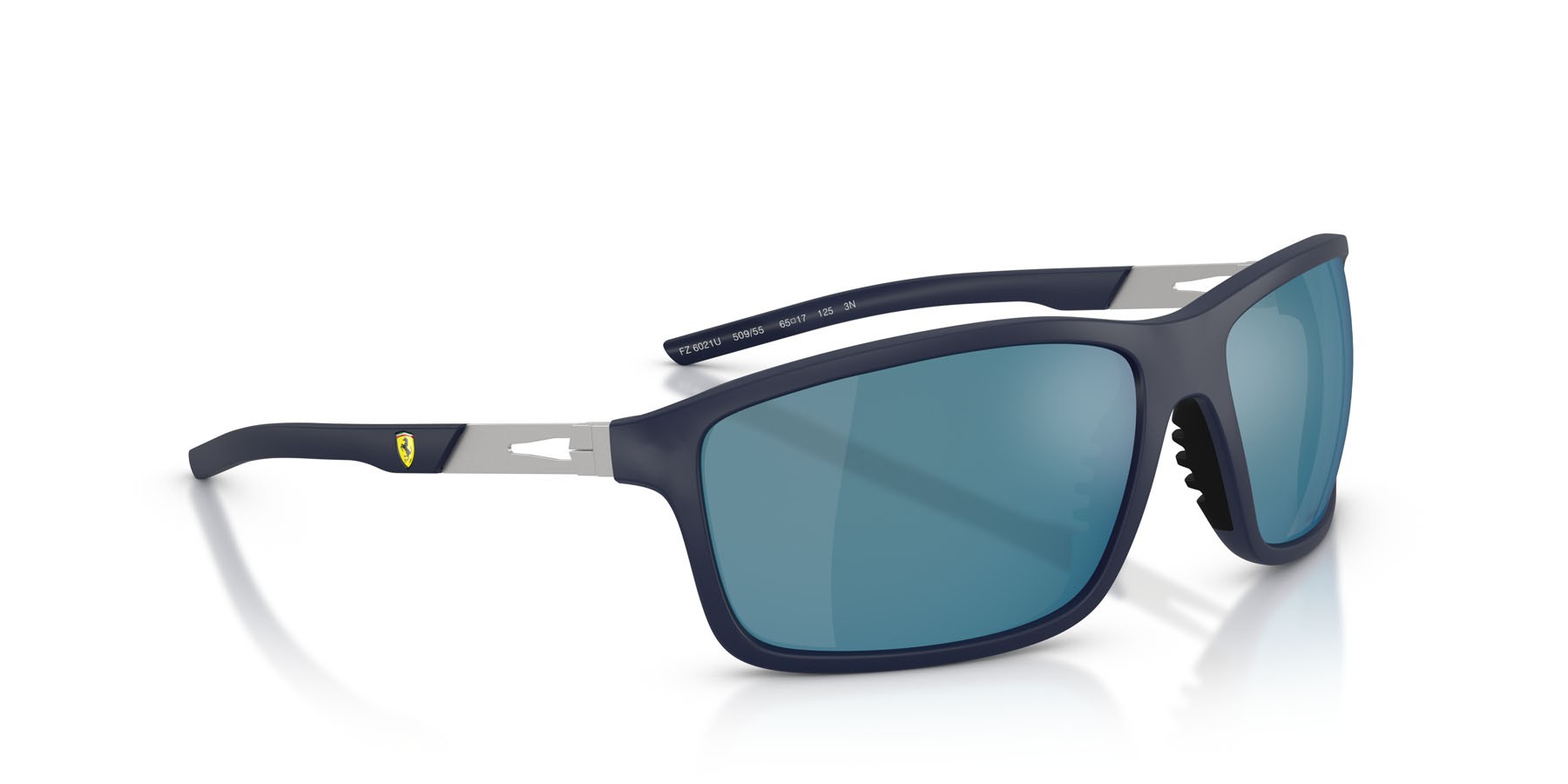 Occhiali da sole Ferrari Scuderia FZ 6021U (509/55) colore blu scuro forma quadrato lenti blu a specchio