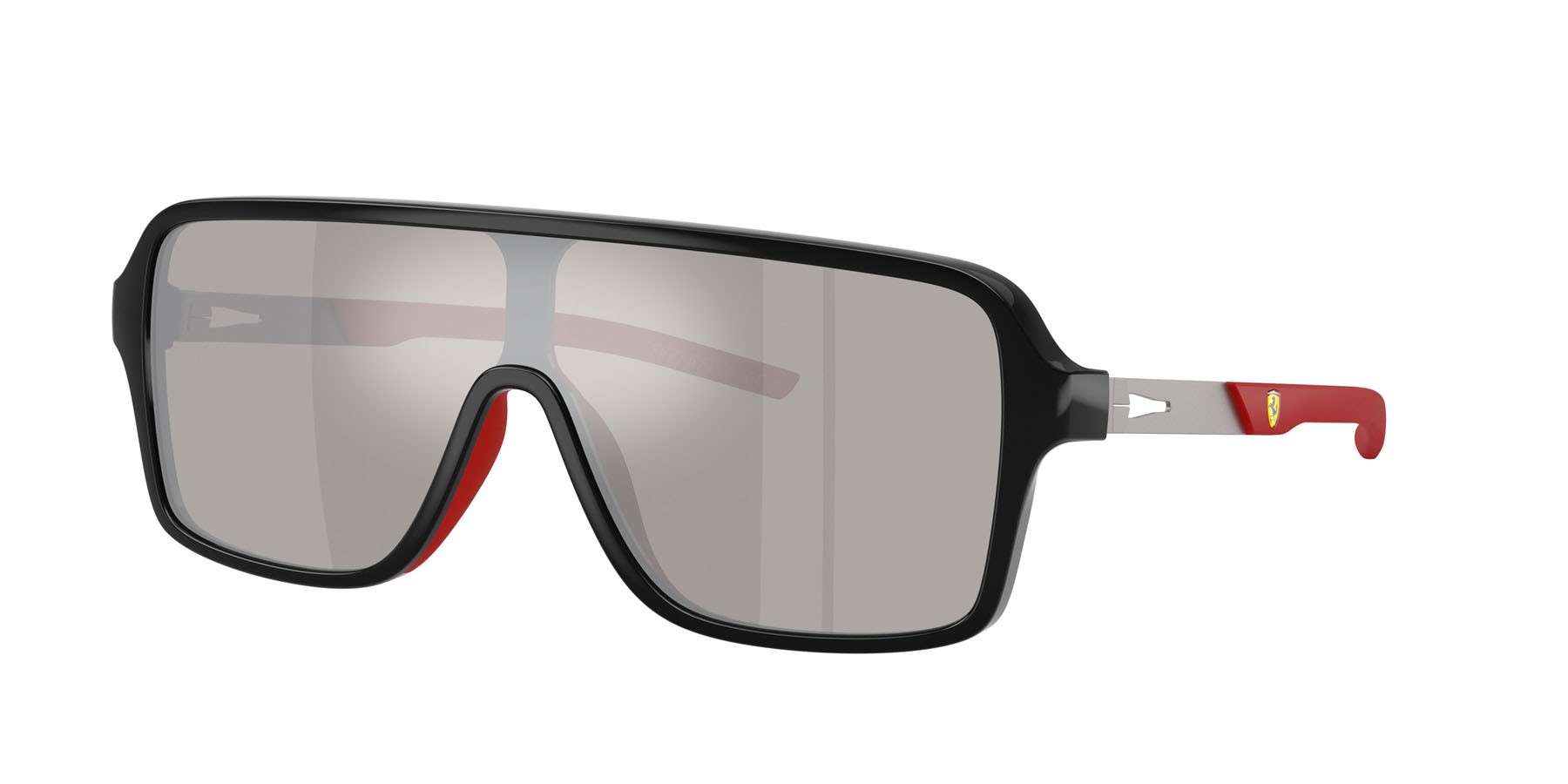 Occhiali da sole Ferrari Scuderia FZ 6022U (501/6G) colore nero lucido forma rettangolare lenti mirror light grey
