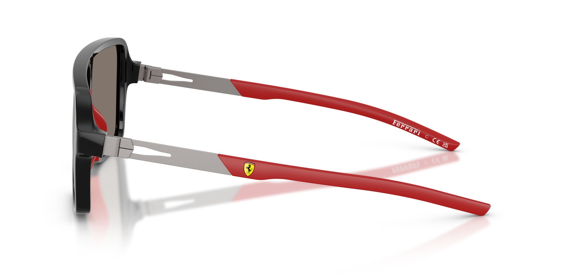 Occhiali da sole Ferrari Scuderia FZ 6022U (501/6G) colore nero lucido forma rettangolare lenti mirror light grey