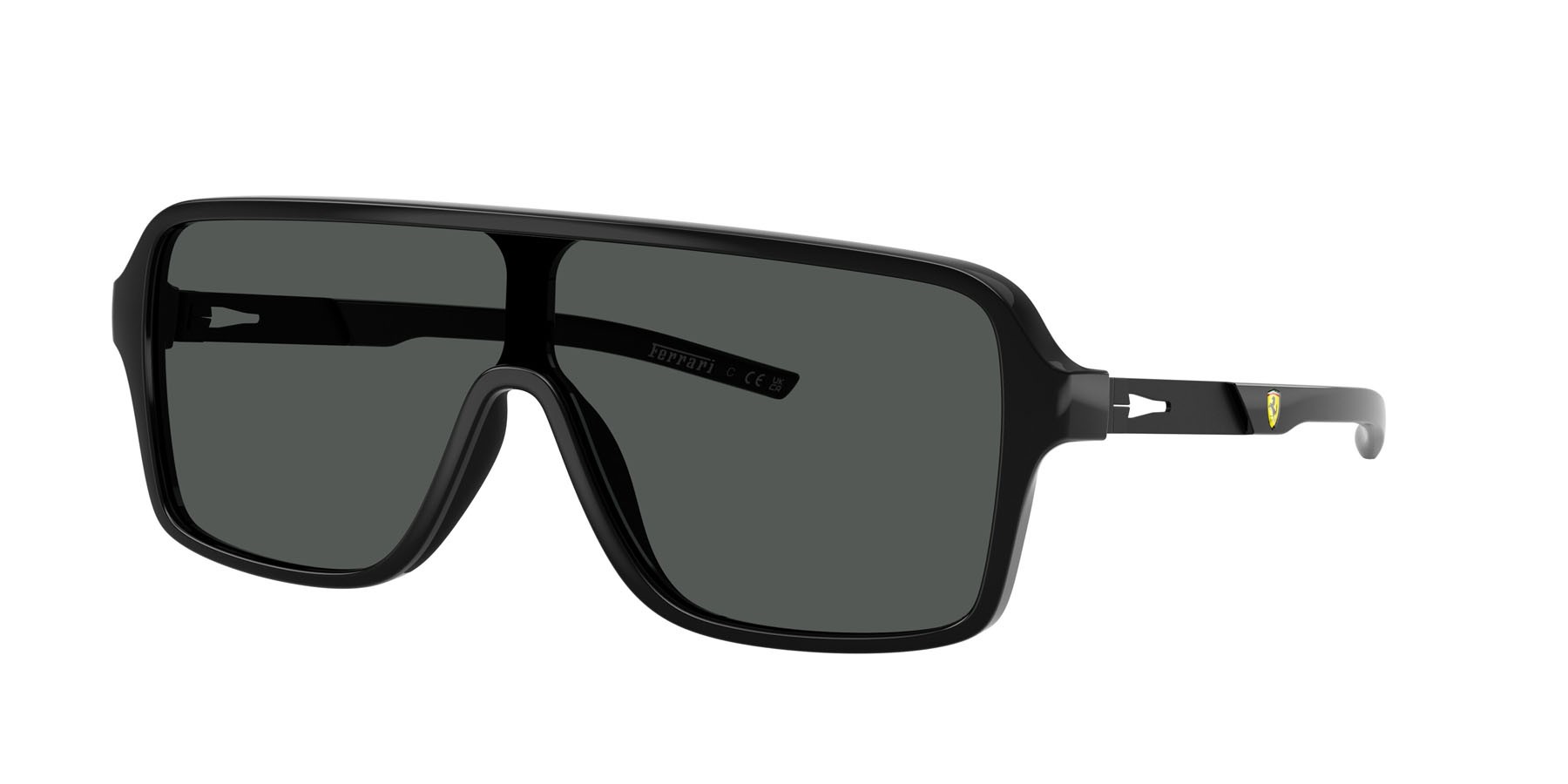 Occhiali da sole Ferrari Scuderia FZ 6022U (504/87) colore nero lucido forma rettangolare lenti grigio scuro
