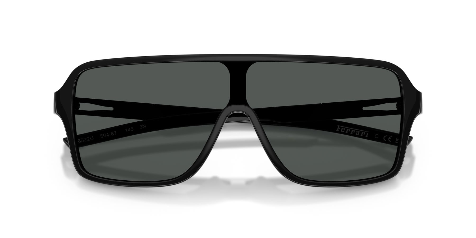 Occhiali da sole Ferrari Scuderia FZ 6022U (504/87) colore nero lucido forma rettangolare lenti grigio scuro