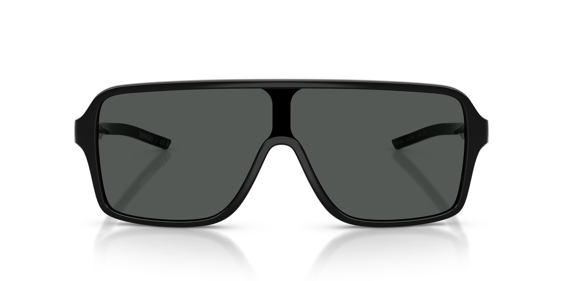 Occhiali da sole Ferrari Scuderia FZ 6022U (504/87) colore nero lucido forma rettangolare lenti grigio scuro