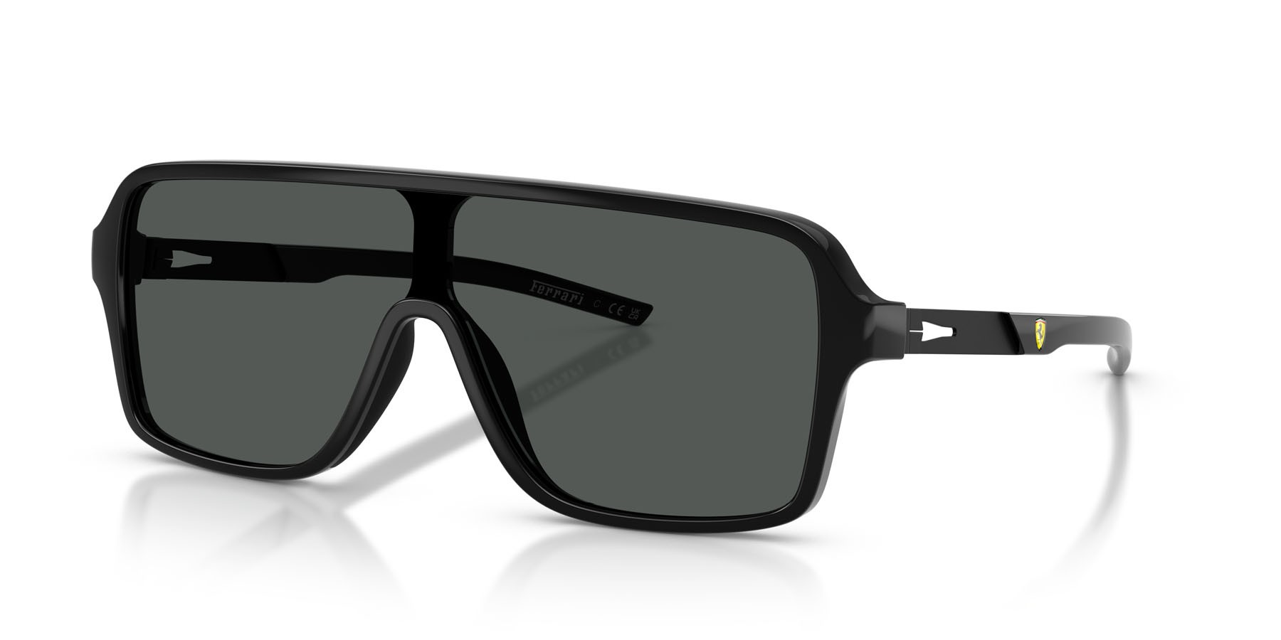 Occhiali da sole Ferrari Scuderia FZ 6022U (504/87) colore nero lucido forma rettangolare lenti grigio scuro