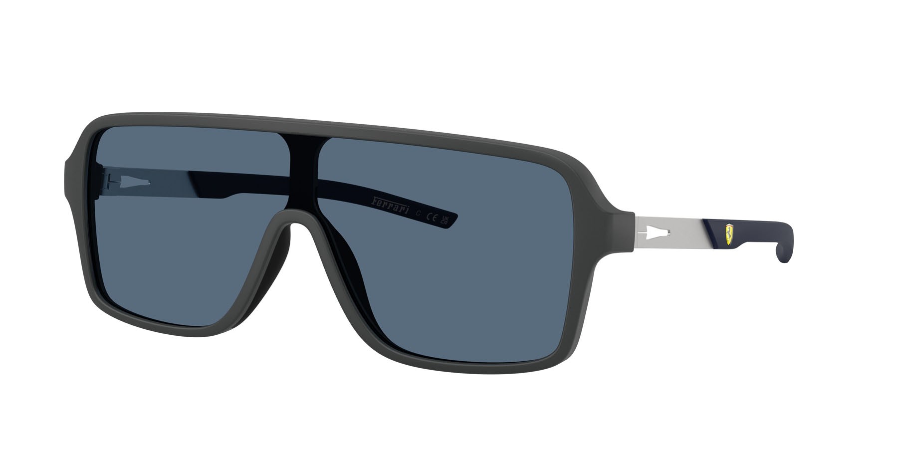 Occhiali da sole Ferrari Scuderia FZ 6022U (517/80) colore grigio scuro opaco forma rettangolare lenti blu scuro