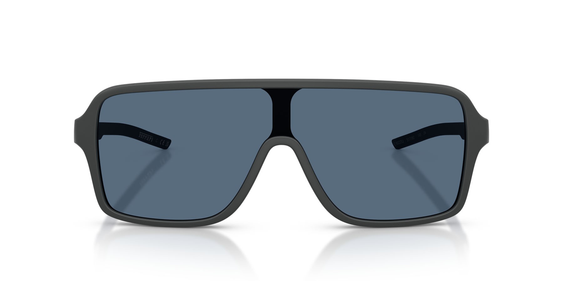 Occhiali da sole Ferrari Scuderia FZ 6022U (517/80) colore grigio scuro opaco forma rettangolare lenti blu scuro