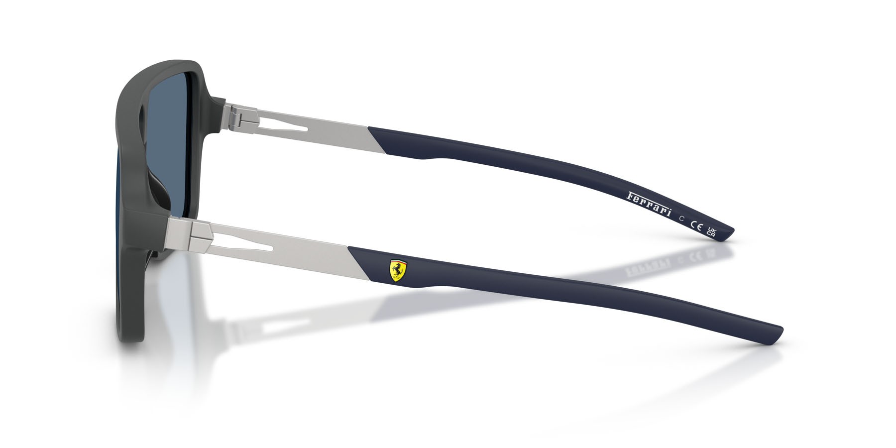 Occhiali da sole Ferrari Scuderia FZ 6022U (517/80) colore grigio scuro opaco forma rettangolare lenti blu scuro