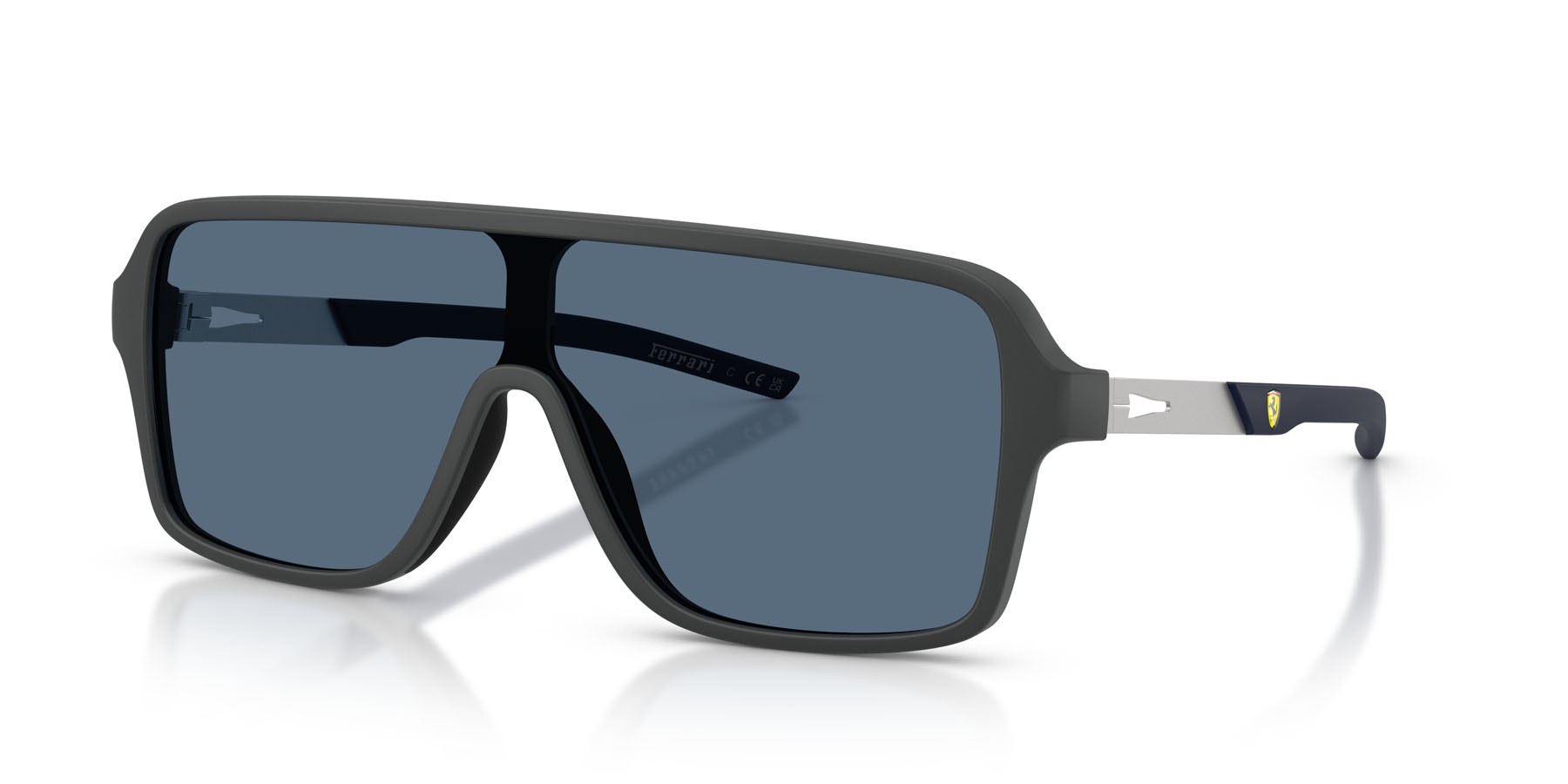 Occhiali da sole Ferrari Scuderia FZ 6022U (517/80) colore grigio scuro opaco forma rettangolare lenti blu scuro